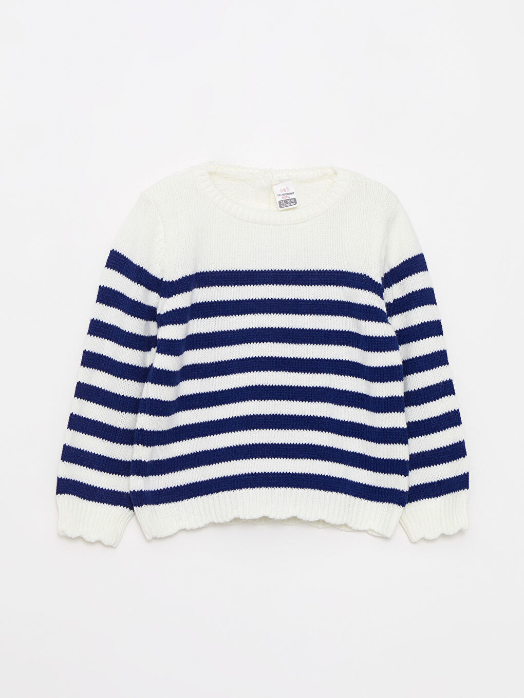 Lacivert Bisiklet Yaka Uzun Kollu Kız Bebek Triko Kazak Şort ve Külotlu Çorap 3'lü Takım-1