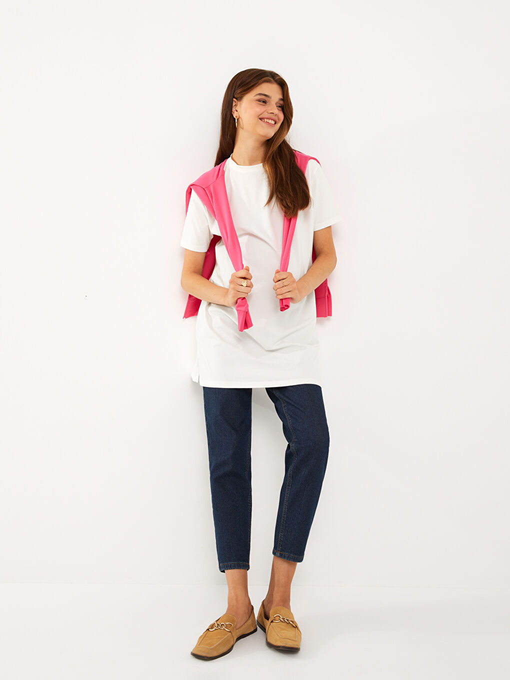LCWAIKIKI Maternity Mom Fit Regular Trudničke Rodeo Teksas Pantalone sa Pojasom Preko Stomaka -W29270Z8-507