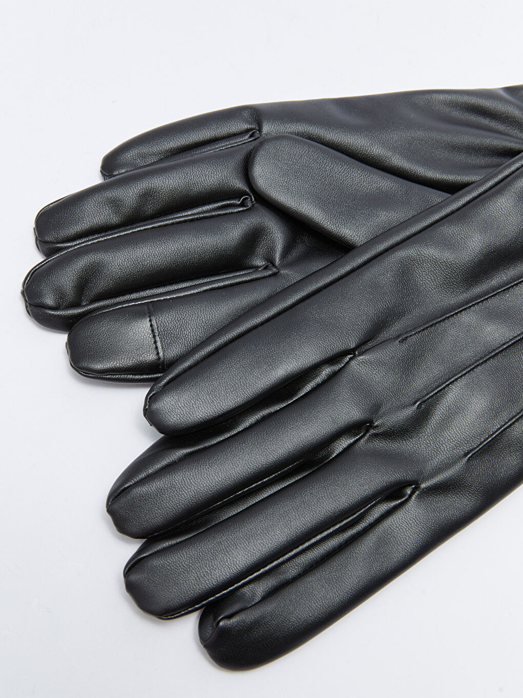 Siyah Deri Görünümlü Erkek Eldiven-4