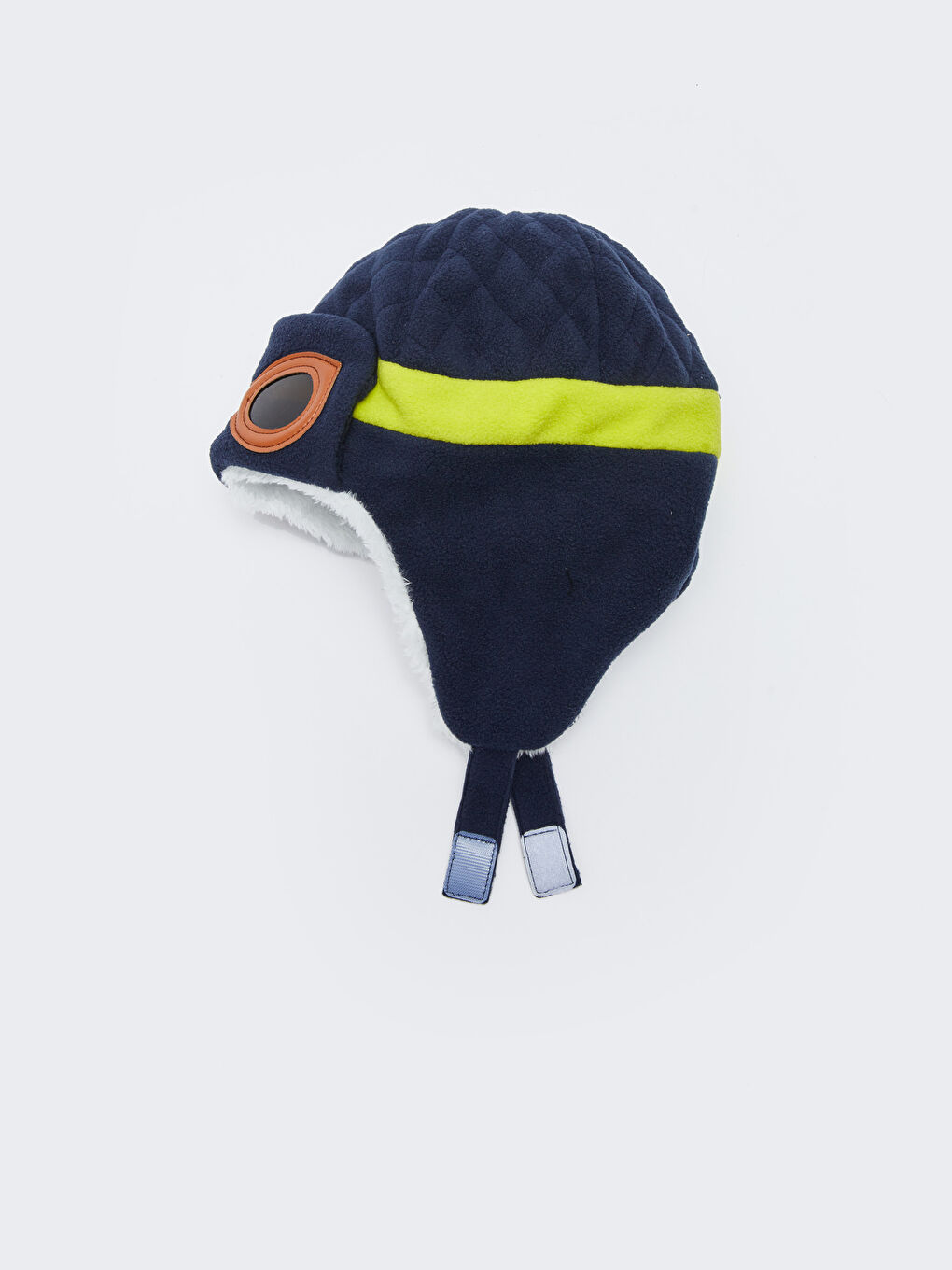 Lacivert Gözlük Nakışlı Erkek Çocuk Kar Şapkası-1