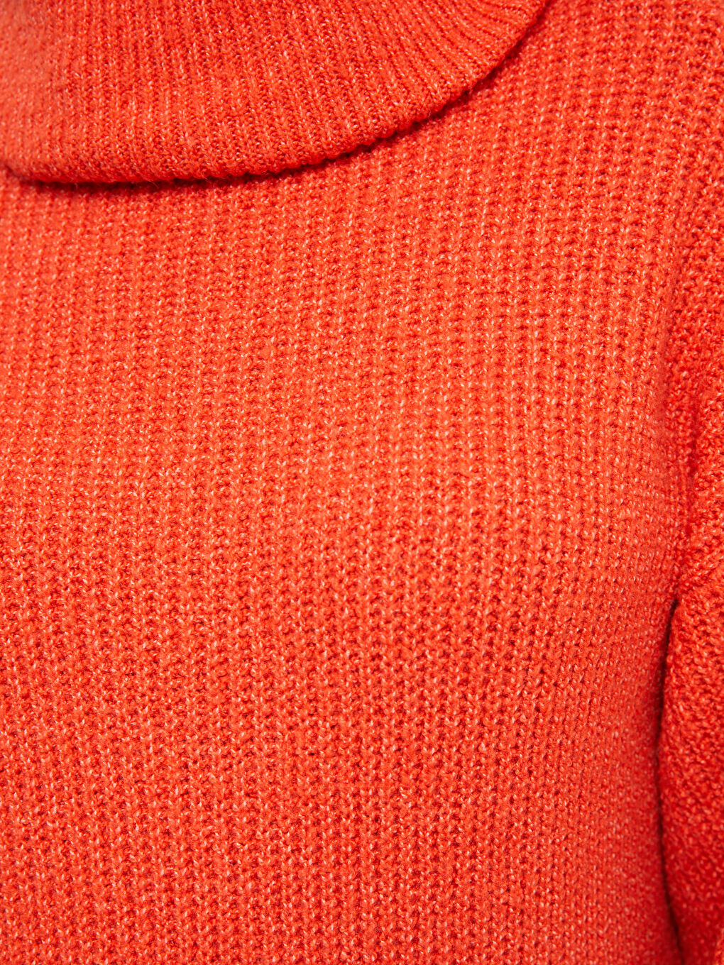 Turtleneck Plain Long Sleeve Women's Knitwear Tunic-3