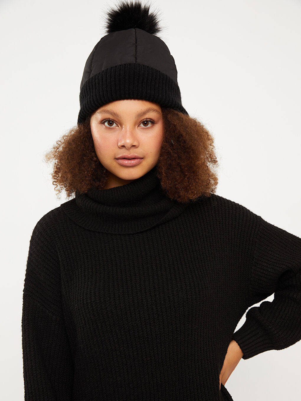 LCW Vision Turtleneck Plain Long Sleeve Women's Knitwear Tunic -W29292Z8-RQN