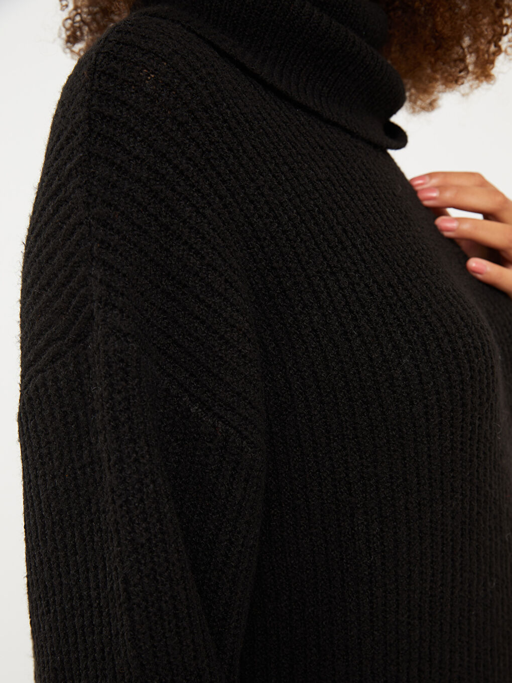 LCW Vision Turtleneck Plain Long Sleeve Women's Knitwear Tunic -W29292Z8-RQN