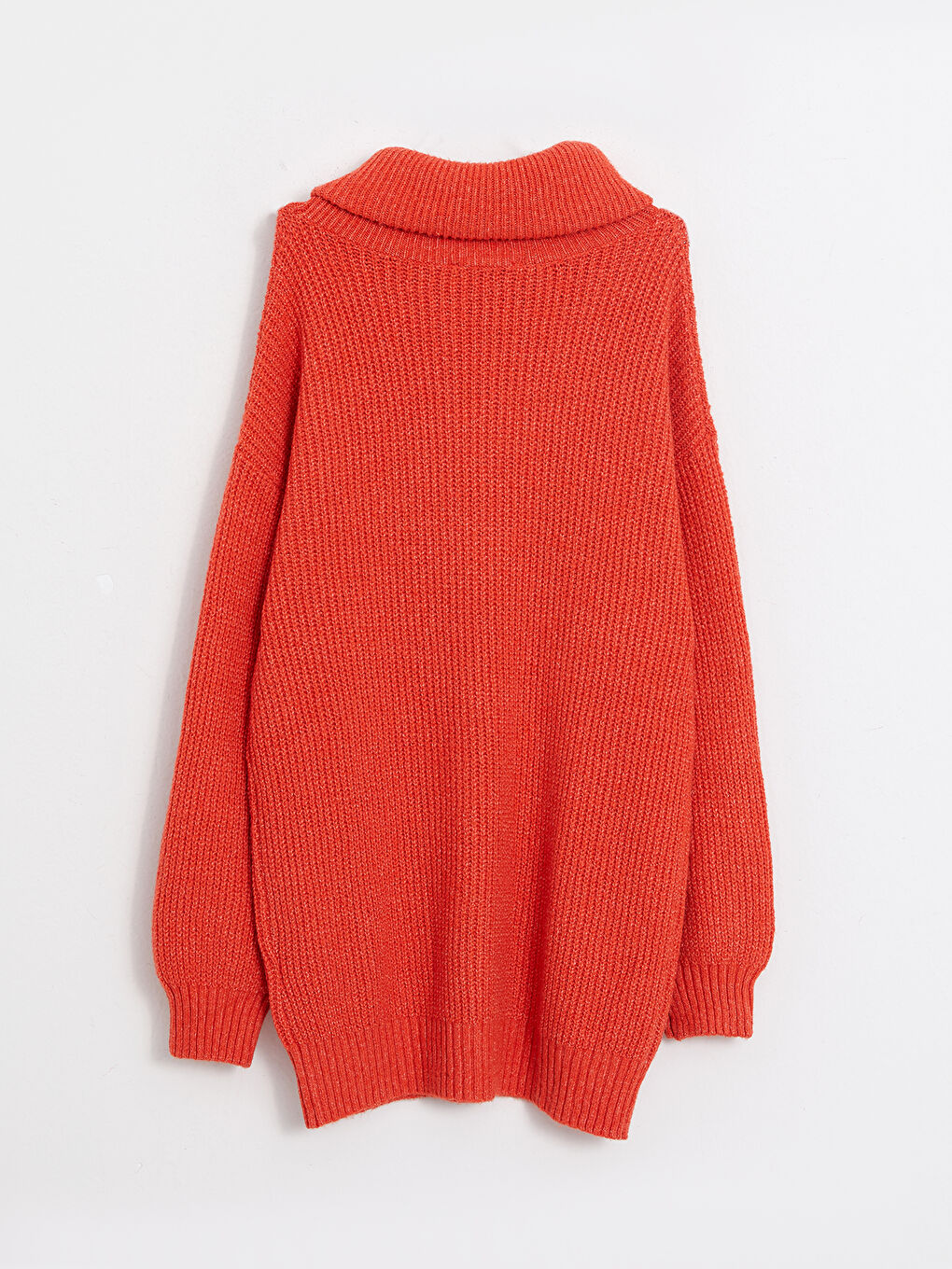 Turtleneck Plain Long Sleeve Women's Knitwear Tunic-6