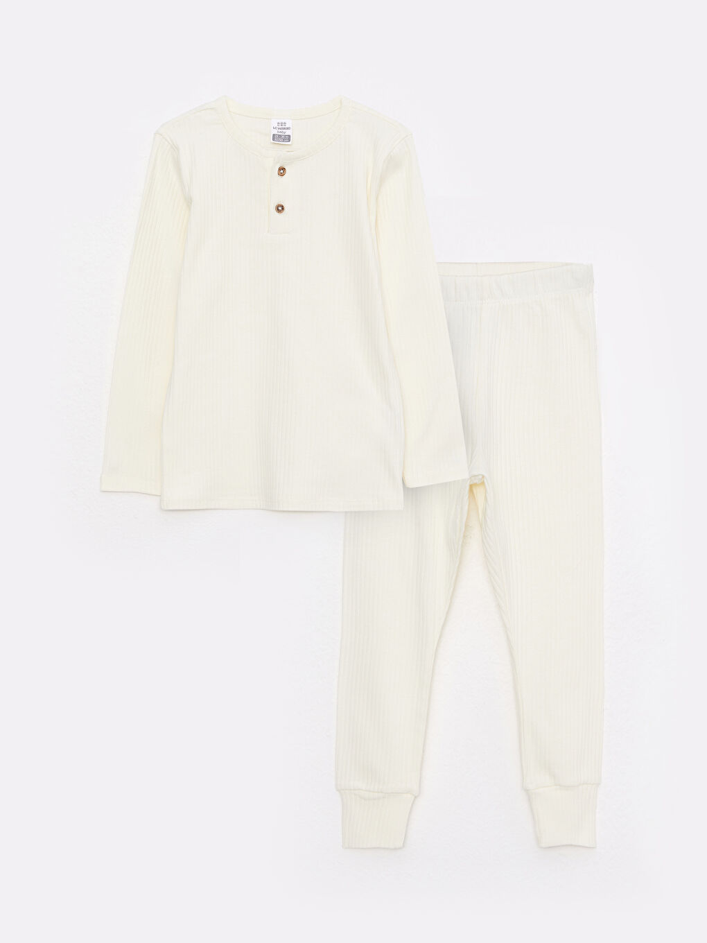 Crew Neck Long Sleeve Basic Cotton Baby Girl Pajama Set