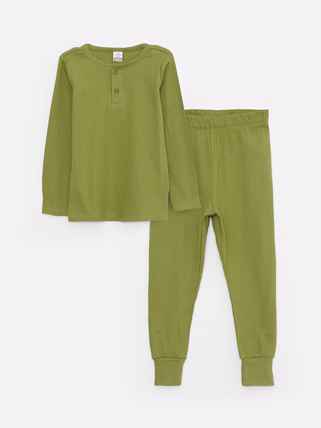 Crew Neck Long Sleeve Basic Cotton Baby Girl Pajama Set