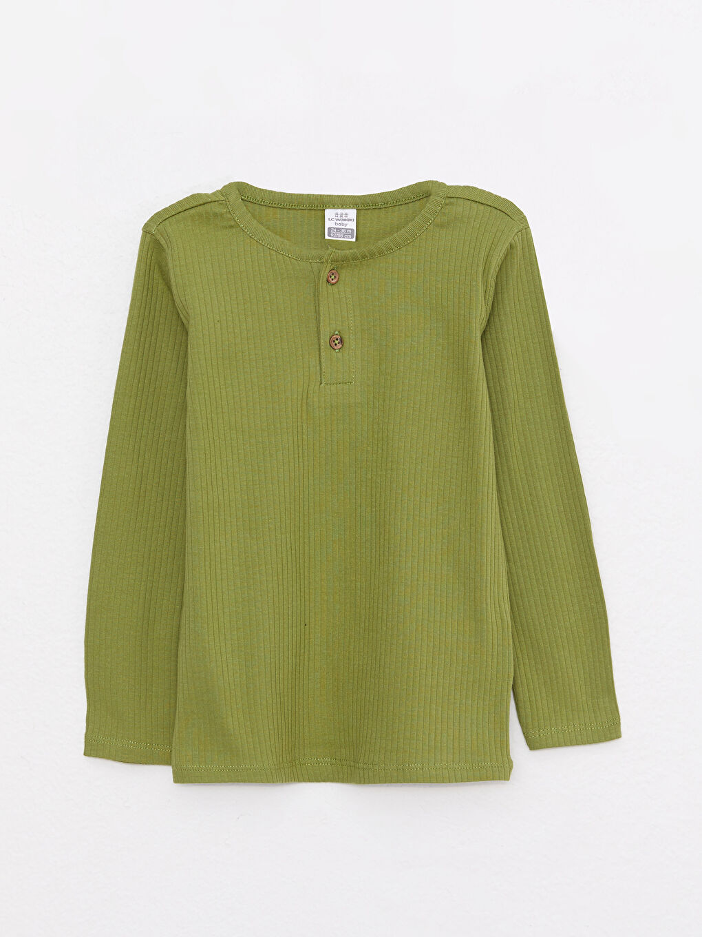 Crew Neck Long Sleeve Basic Cotton Baby Girl Pajama Set-1