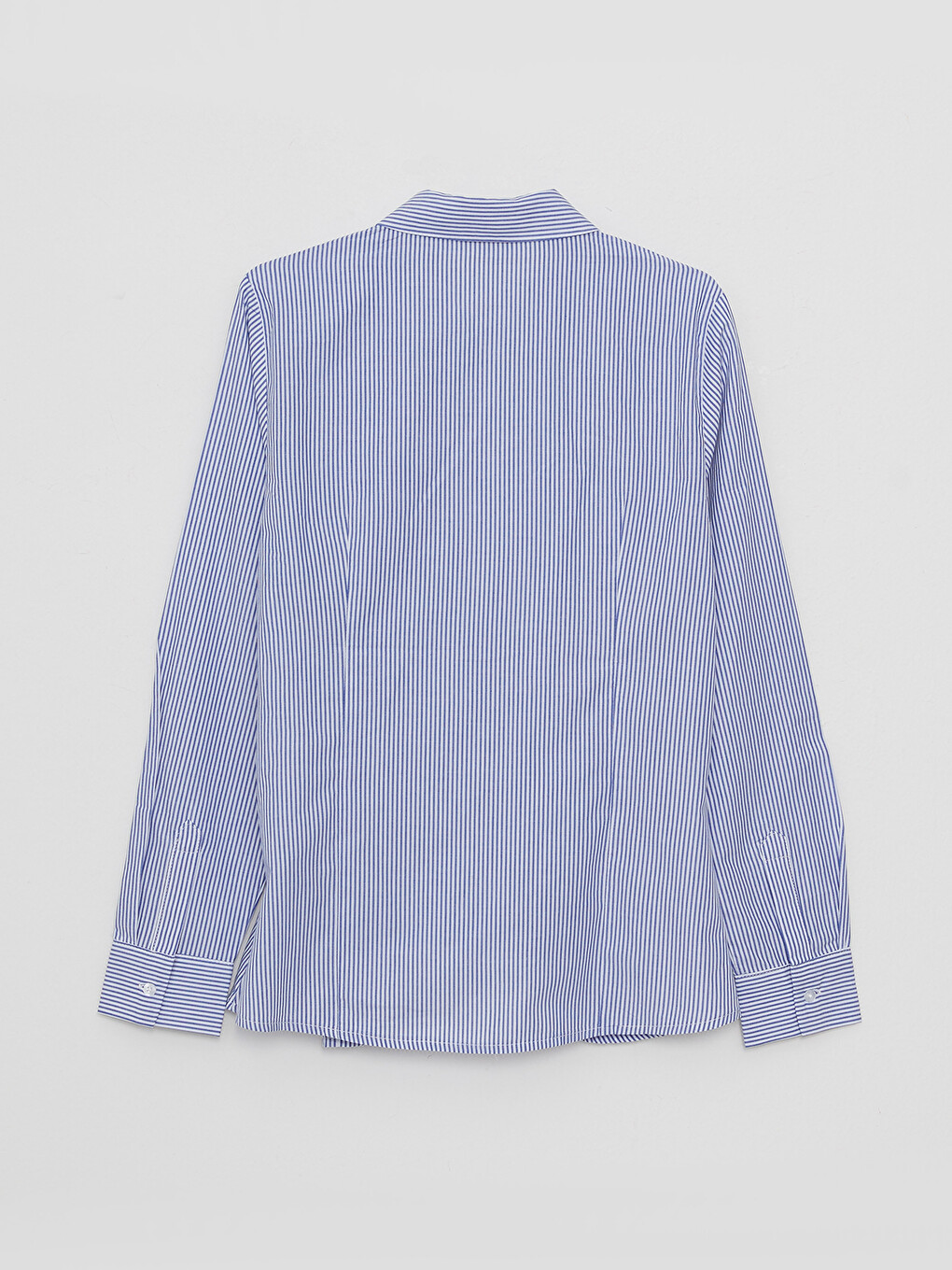 Buttoned Striped Long Sleeve Cotton Women's Shirt-6