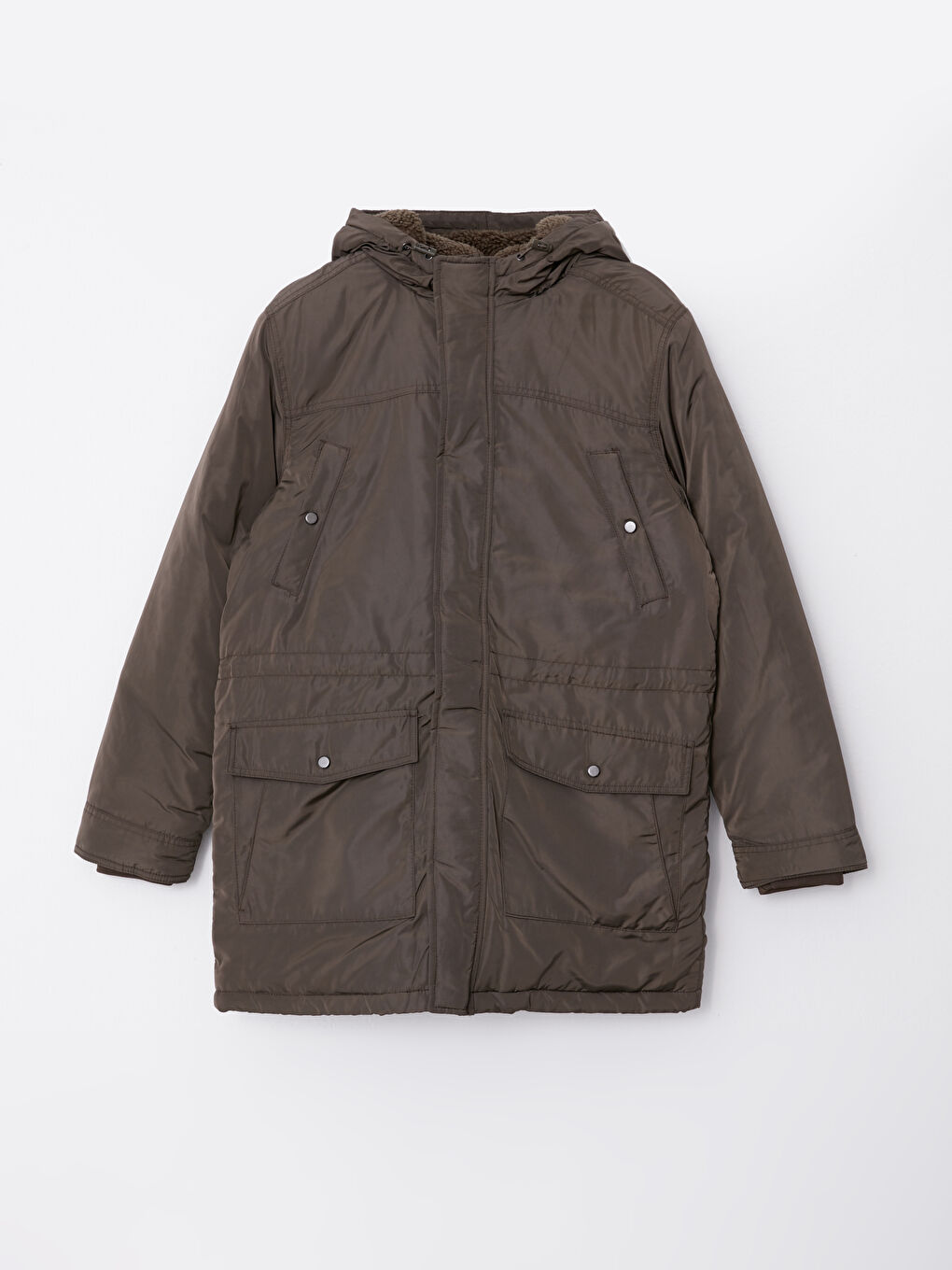 LCWAIKIKI Classic Haki Standart Kalıp Kapüşonlu Erkek Parka - 7