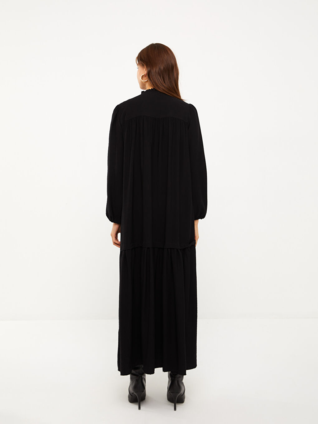 LCWAIKIKI Maternity Stand Collar Straight Long Sleeve Maternity Dress -W29359Z8-CVL