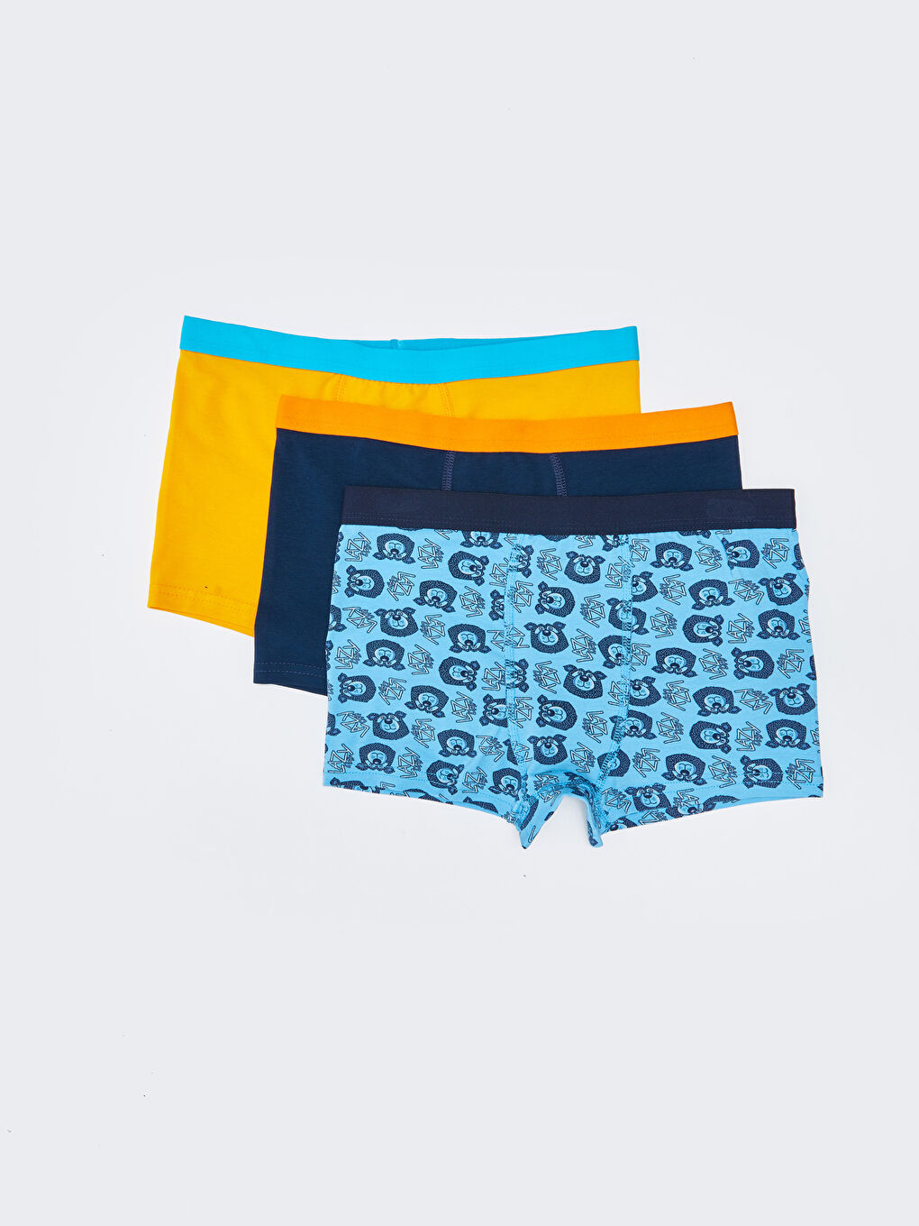 Mavi Pamuklu Erkek Çocuk Boxer 3'lü