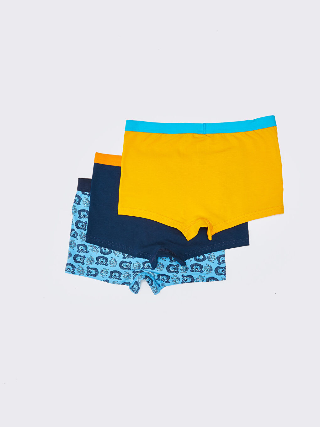 Mavi Pamuklu Erkek Çocuk Boxer 3'lü-1