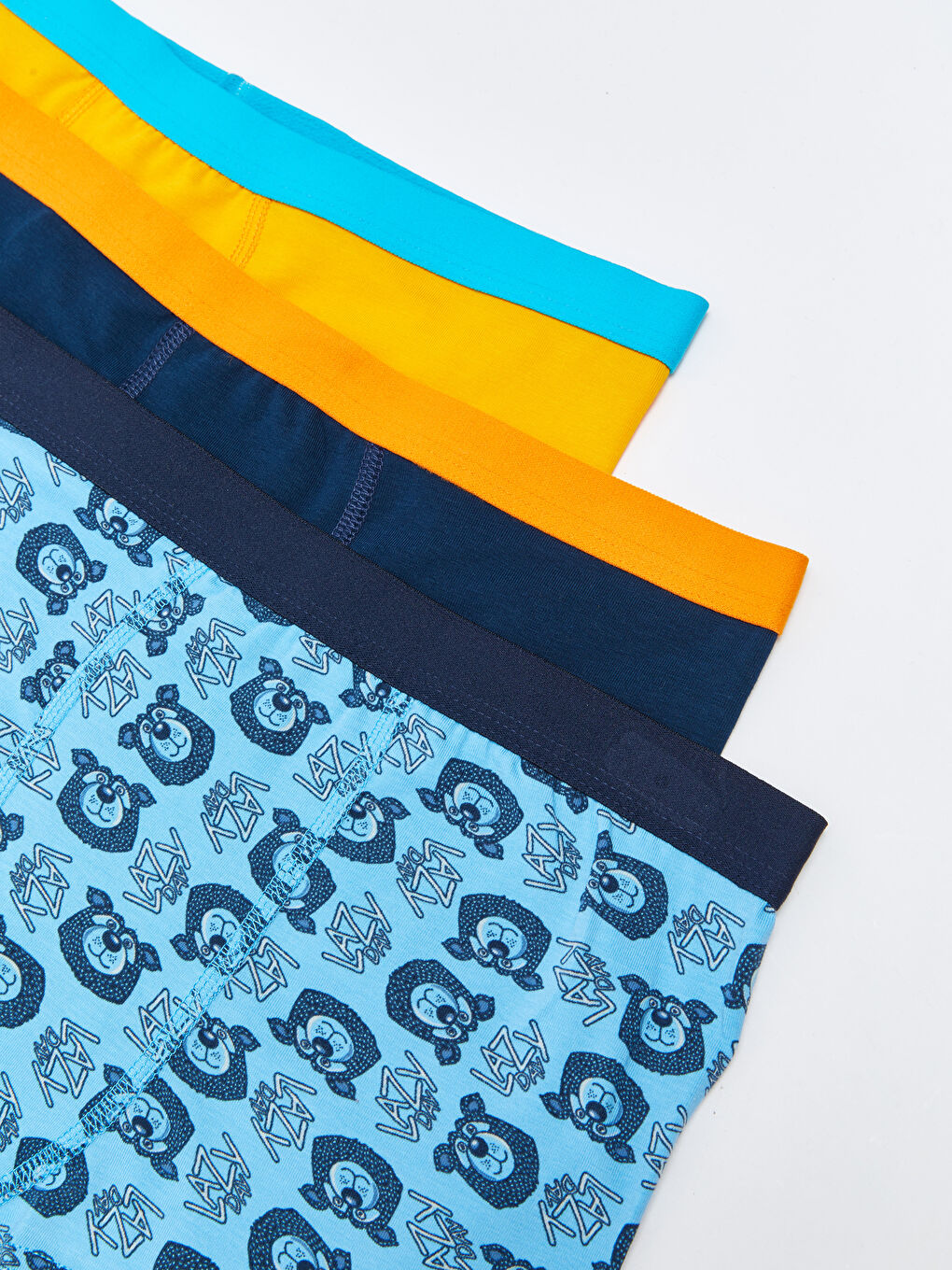 Mavi Pamuklu Erkek Çocuk Boxer 3'lü-2