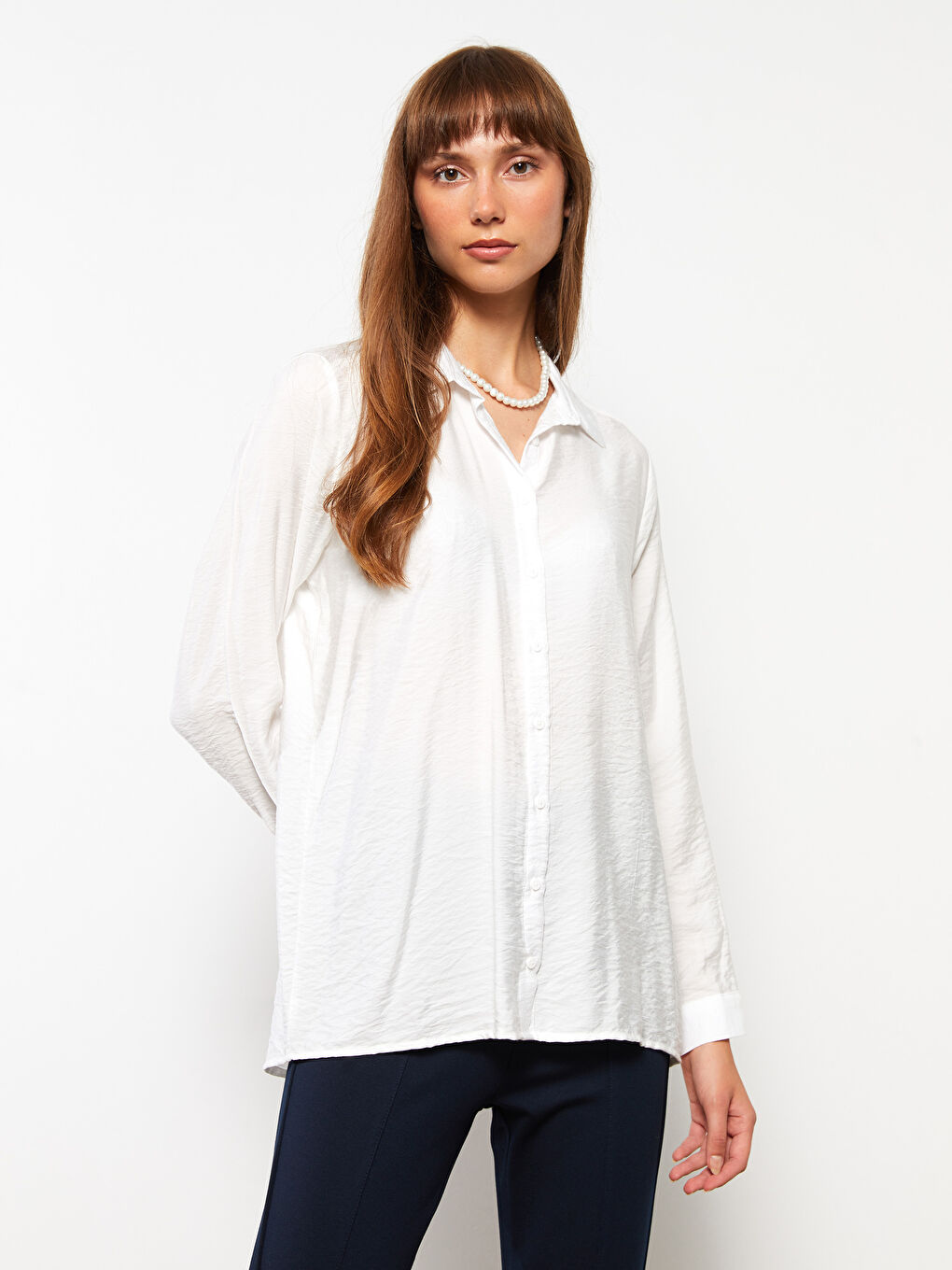 LCWAIKIKI Classic Plain Long Sleeve Women's Shirt -W29411Z8-EEW