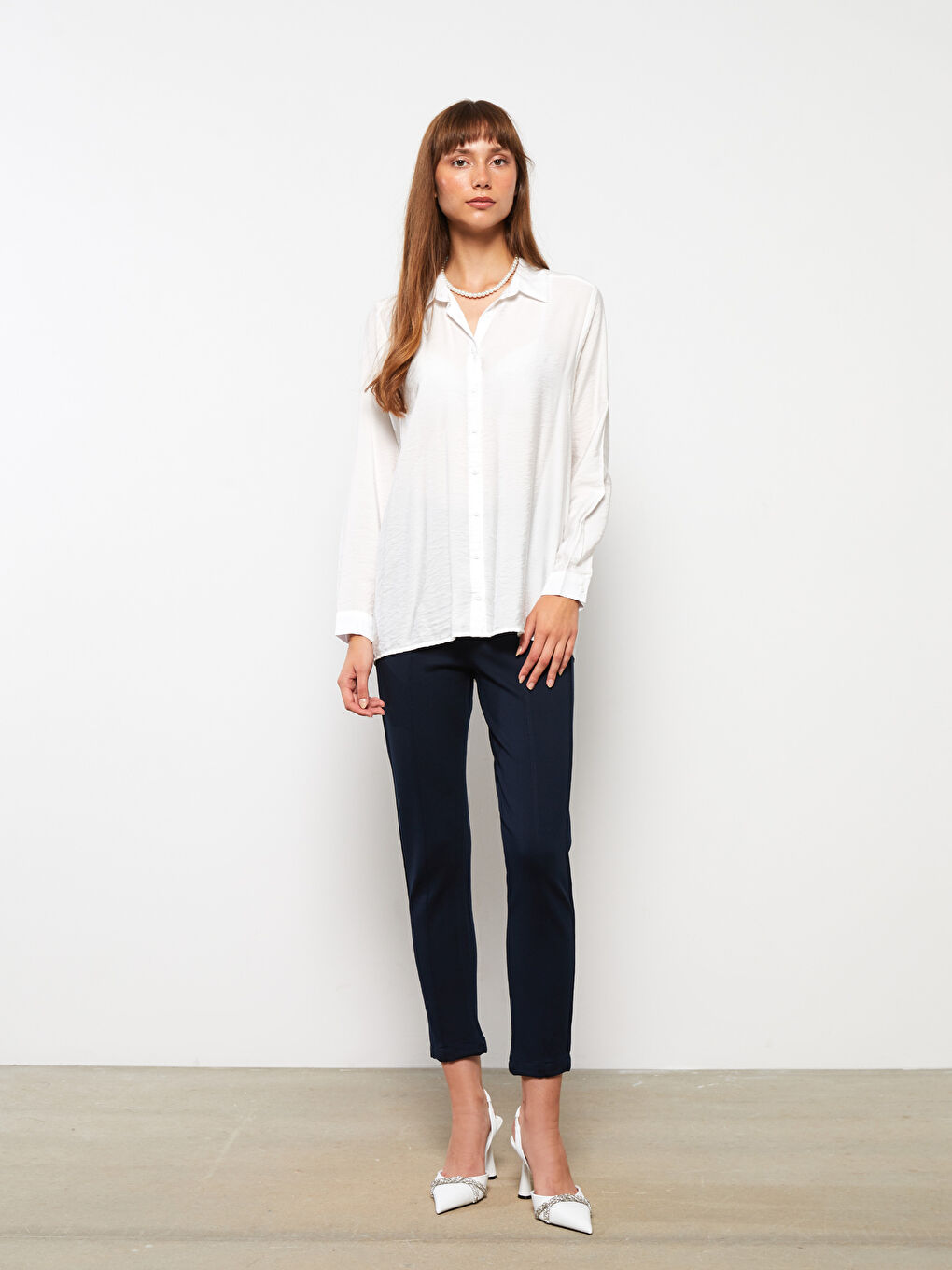 LCWAIKIKI Classic Plain Long Sleeve Women's Shirt -W29411Z8-EEW