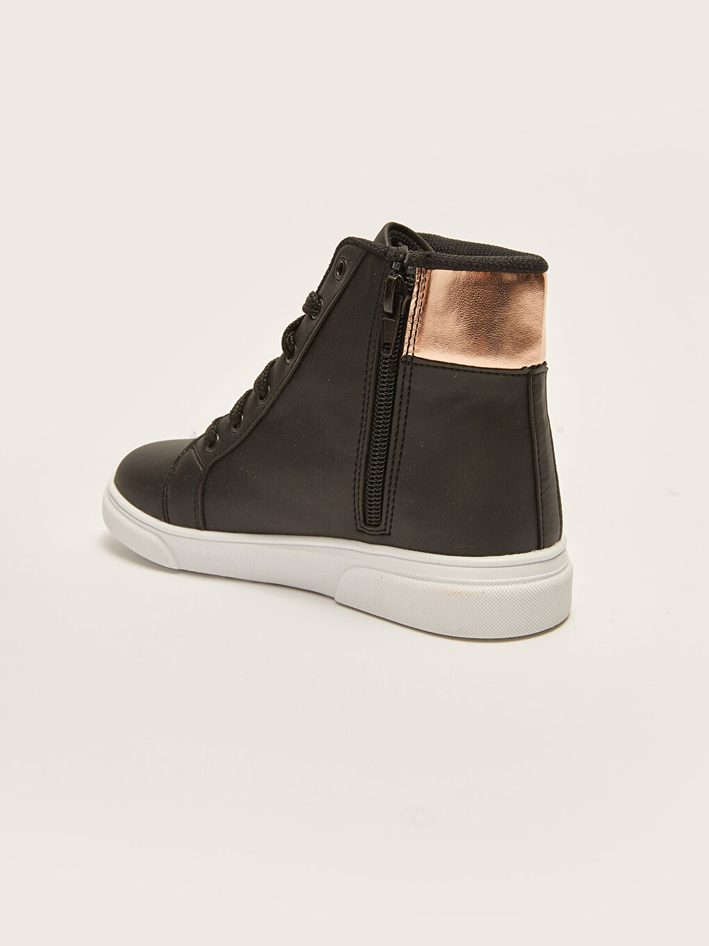 Siyah Yazı Nakışlı Kız Çocuk Bilek Boy Spor Ayakkabı-11