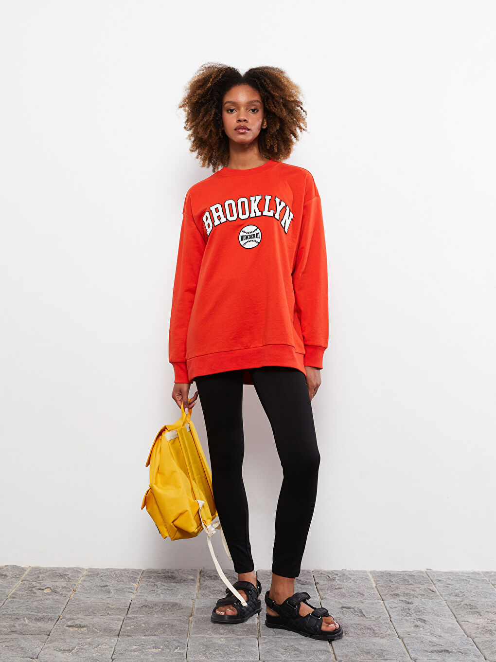 Siyah Kadın Beli Lastikli Düz Tayt-1