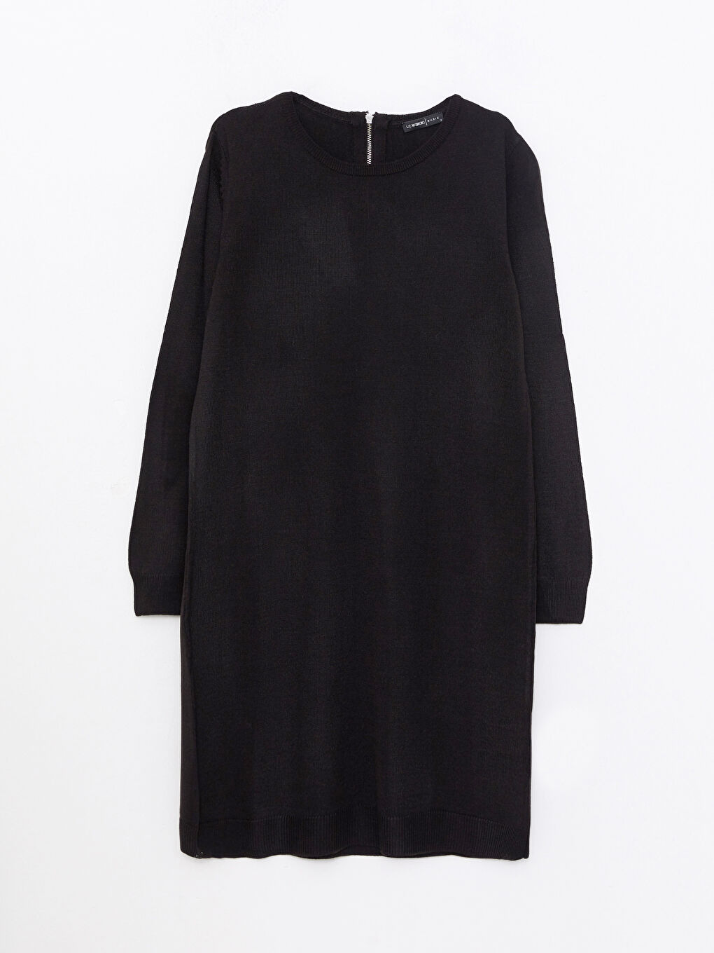 Crew Neck Plain Long Sleeve Women's Knitwear Tunic-5