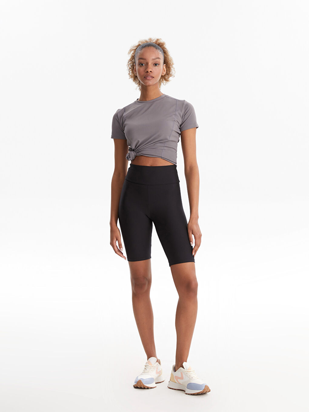 XSIDE ACTIVE Düz Beli Lastikli Kadın Biker Şort Tayt -W29434Z8-RQN