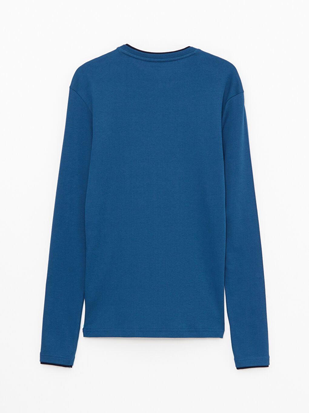 Petrol Bisiklet Yaka Uzun Kollu Erkek Pijama Üst-6