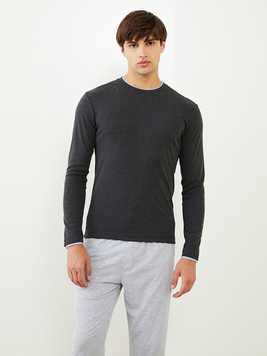 LC Waikiki Crew Neck Long Sleeve Men's Pyjama Top -W29440Z8-L8N