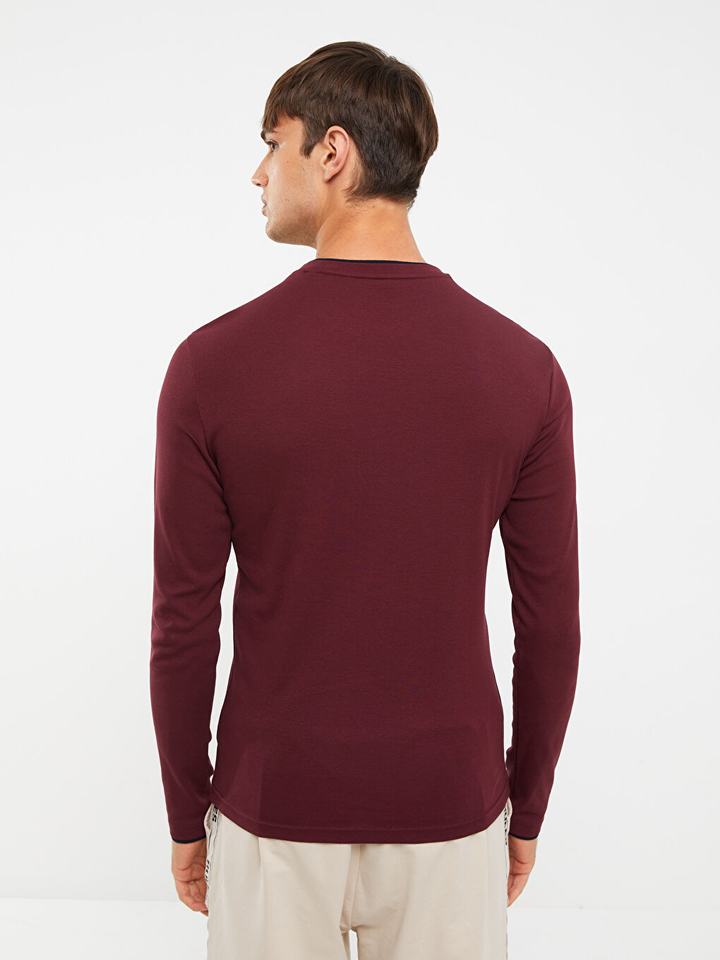 Crew Neck Long Sleeve Men's Pyjama Top-4