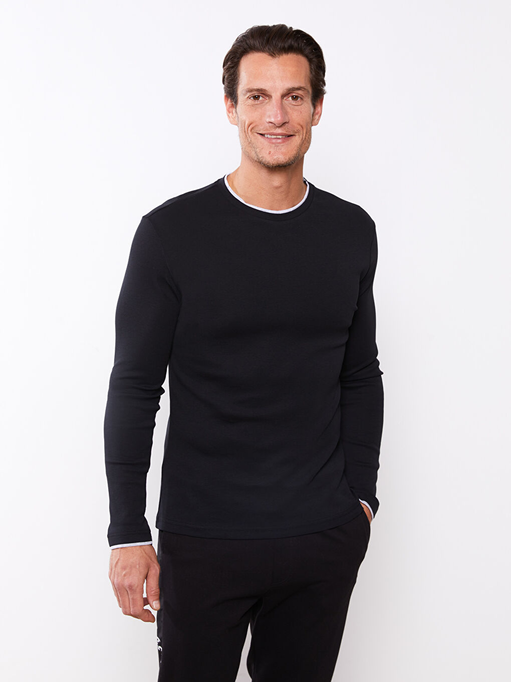 Пижамный Верх Мужской С Длинным Рукавом И Круглым Вырезом