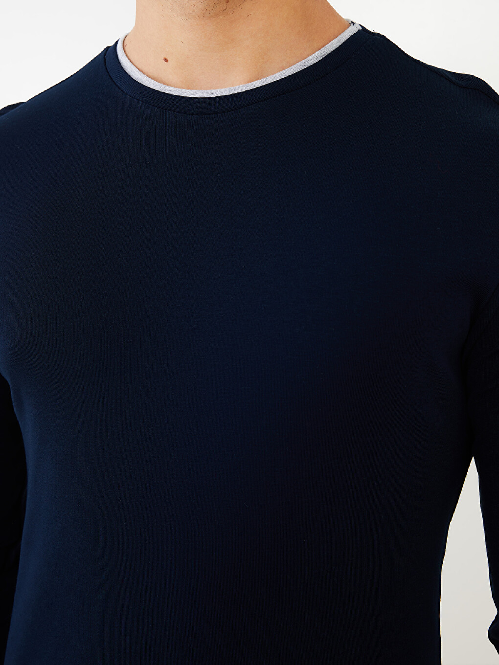 Haut de pyjama à col rond et manches longues pour hommes-4