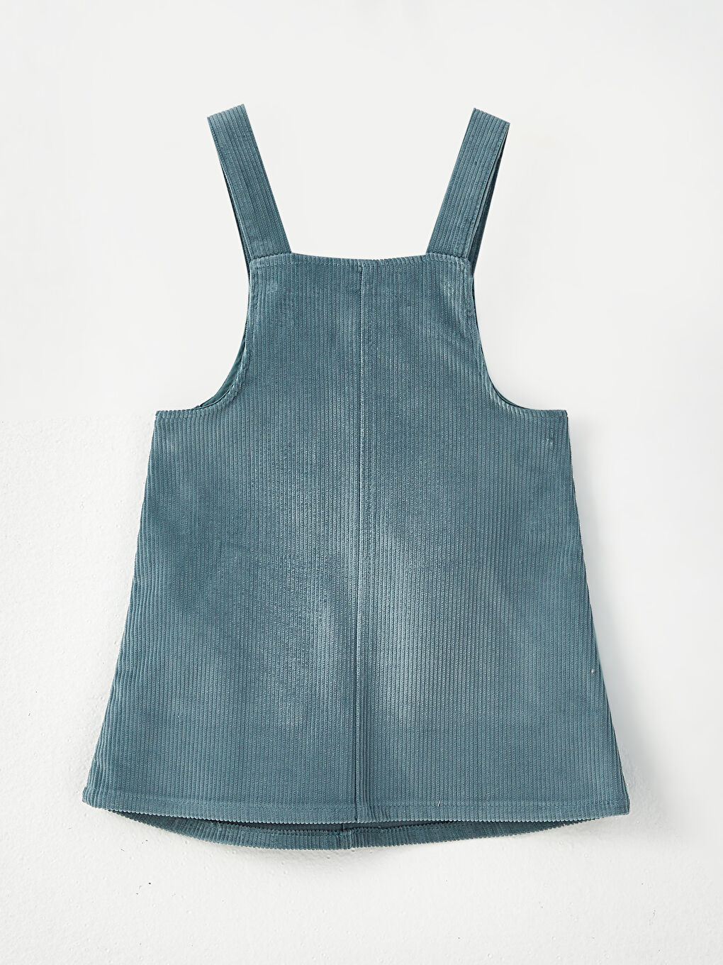 Mavi Kare Yaka Askılı Basic Kız Bebek Salopet ve Külotlu Çorap 2'li Takım-4