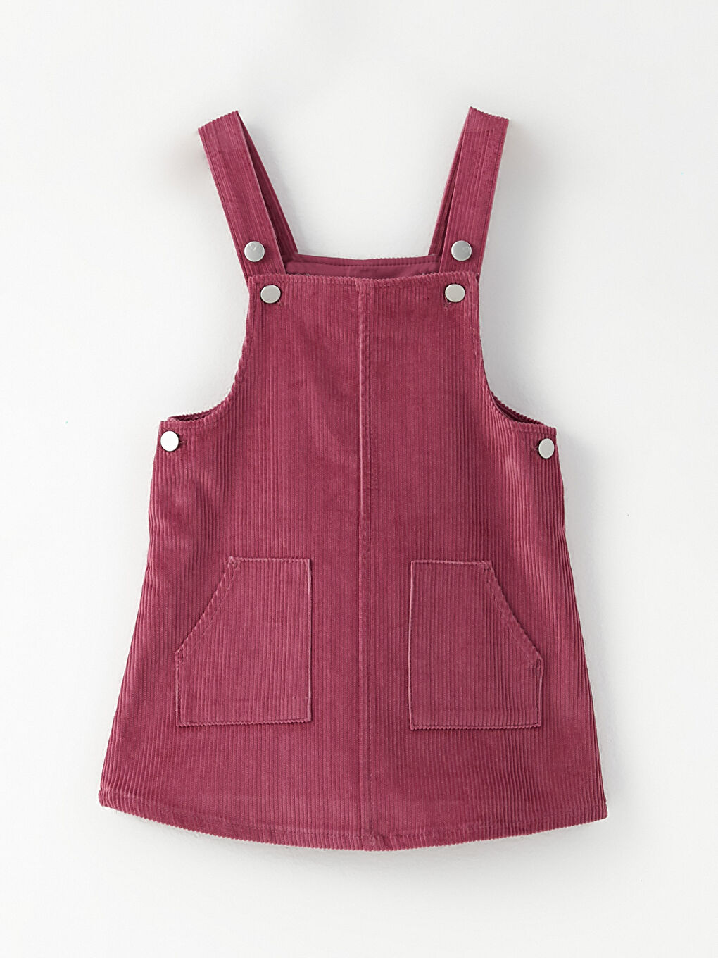 Mürdüm Kare Yaka Askılı Basic Kız Bebek Salopet ve Külotlu Çorap 2'li Takım-1