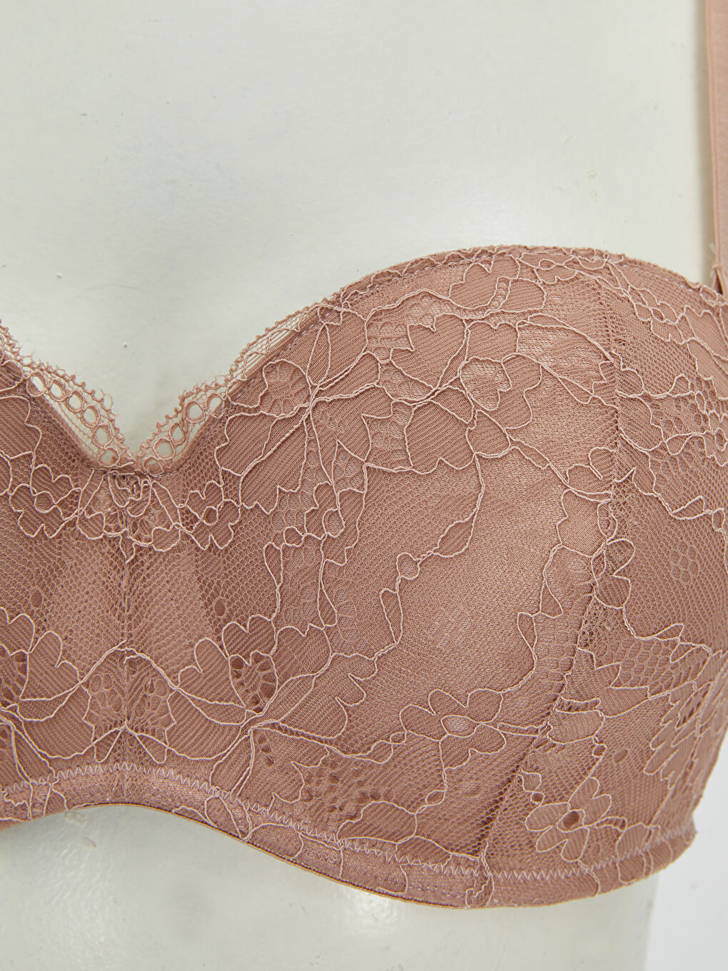Pembe Balenli Dantel Detaylı Sütyen-2