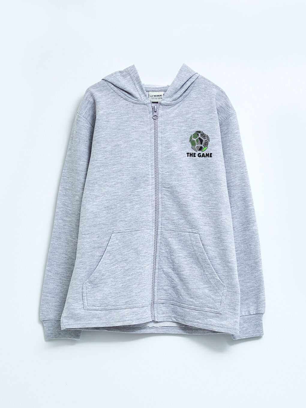 كنزة رياضية بسحاب مطبوعة بغطاء للرأس وكم طويل للأولاد