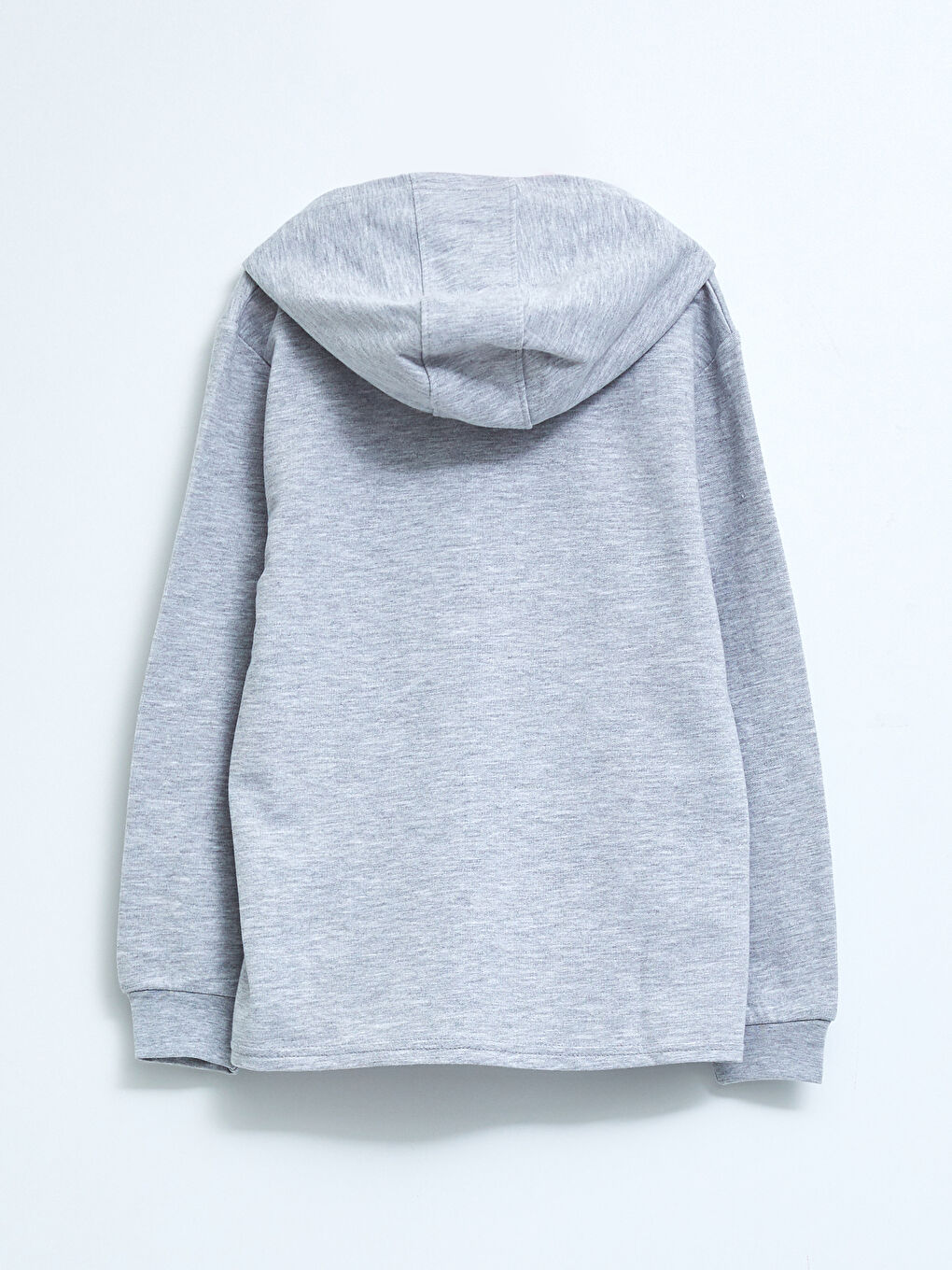 كنزة رياضية بسحاب مطبوعة بغطاء للرأس وكم طويل للأولاد-1