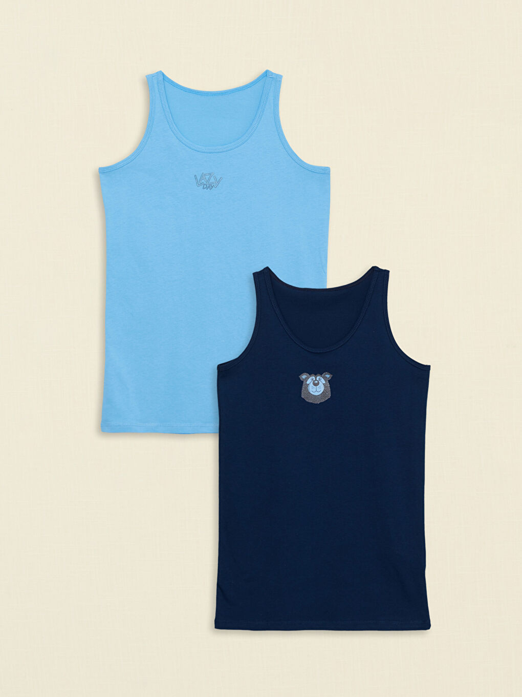 Майка для мальчиков с круглым вырезом и принтом из хлопка, 2 упаковки