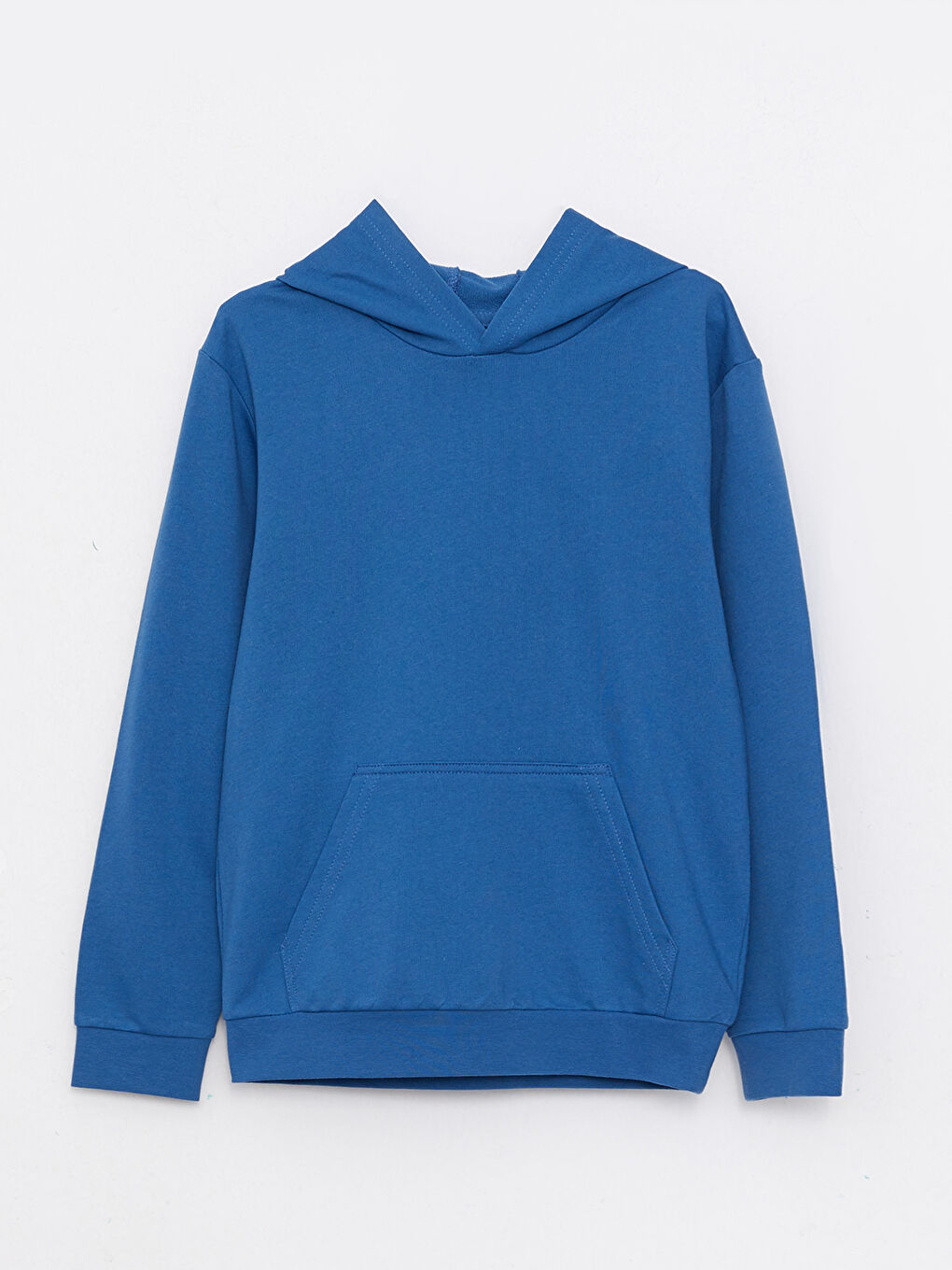 Mavi Kapüşonlu Basic Uzun Kollu Erkek Çocuk Sweatshirt
