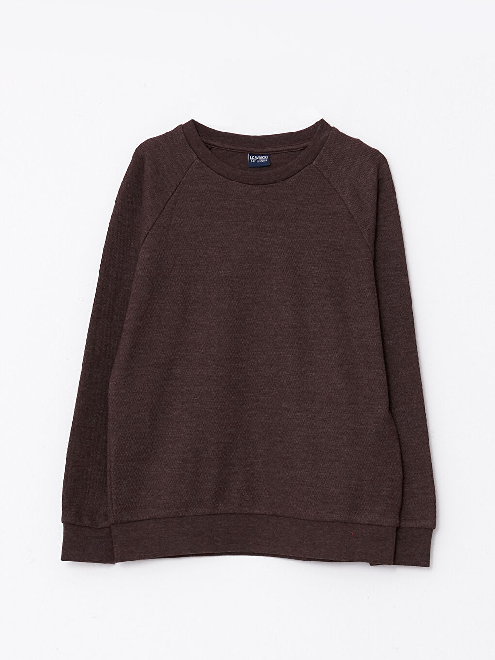 Kahverengi Bisiklet Yaka Basic Uzun Kollu Erkek Çocuk Tişört