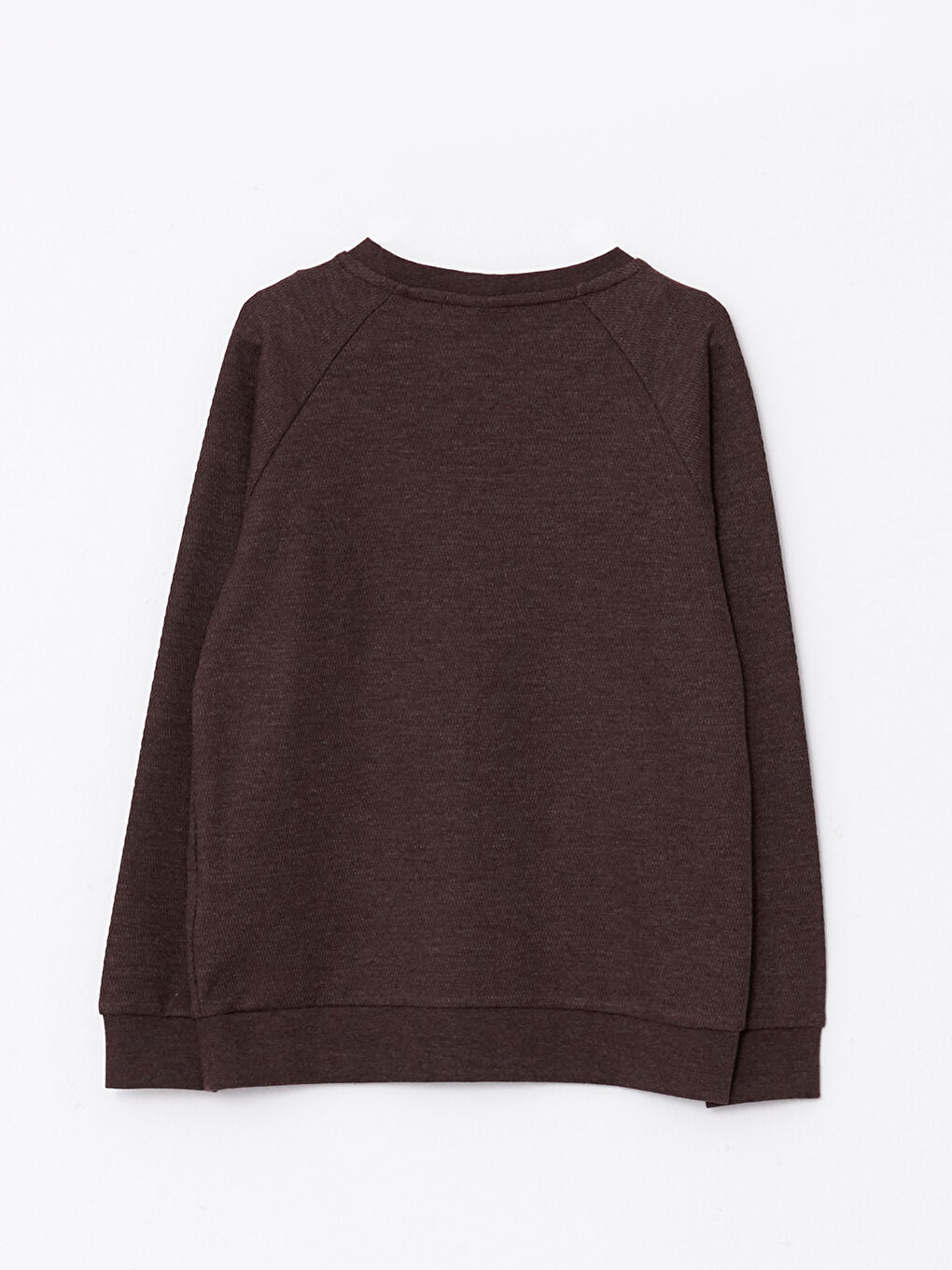 Kahverengi Bisiklet Yaka Basic Uzun Kollu Erkek Çocuk Tişört-1