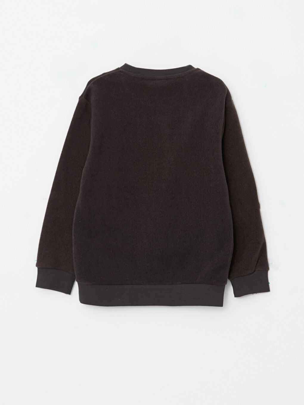 Antrasit Bisiklet Yaka Basic Uzun Kollu Polar Erkek Çocuk Sweatshirt-1