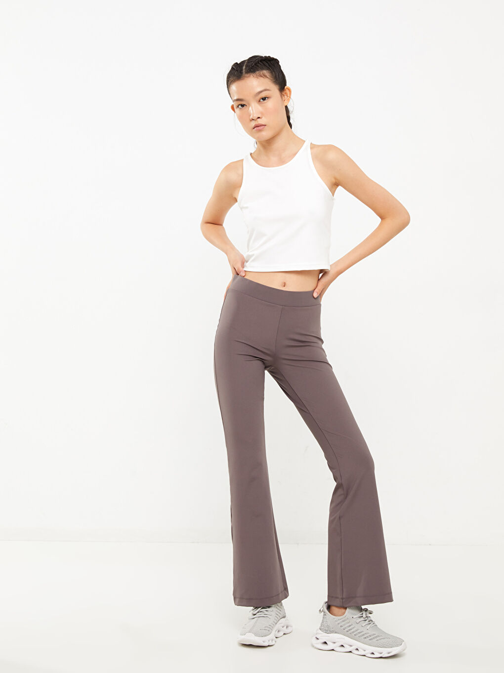 Damen Elastischer Bund Bequeme Passform Schlichte Jogginghose