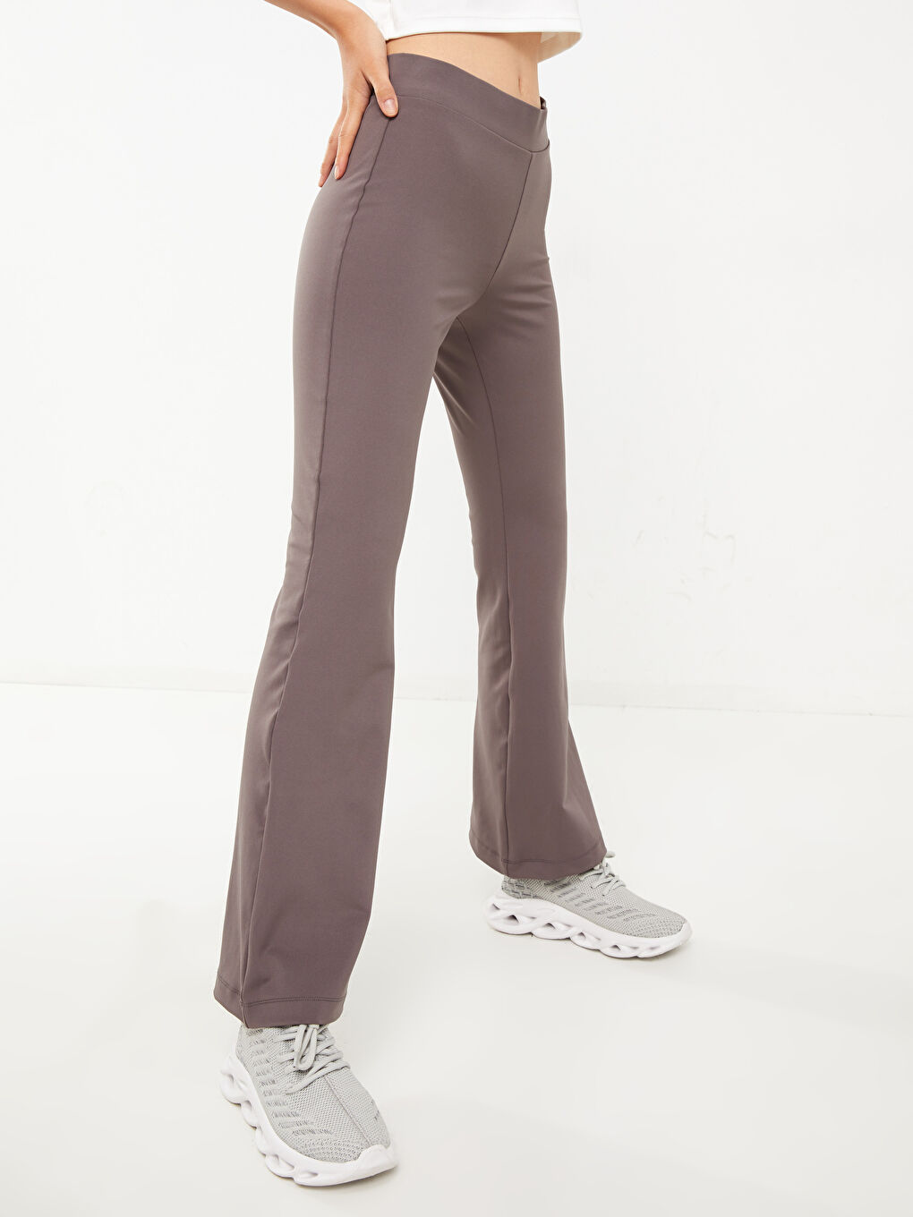 Damen Elastischer Bund Bequeme Passform Schlichte Jogginghose-2