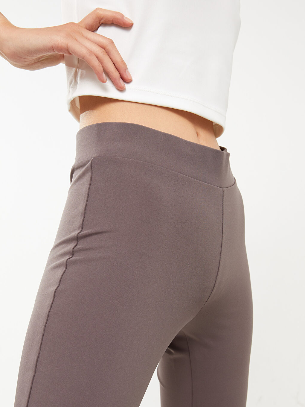 Damen Elastischer Bund Bequeme Passform Schlichte Jogginghose-3