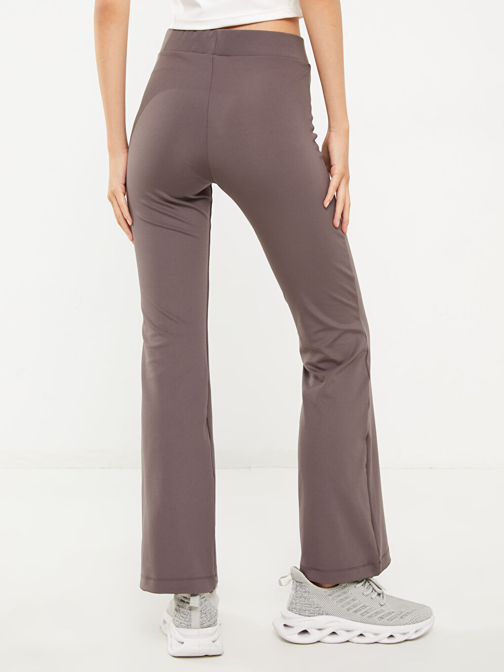 Damen Elastischer Bund Bequeme Passform Schlichte Jogginghose-4