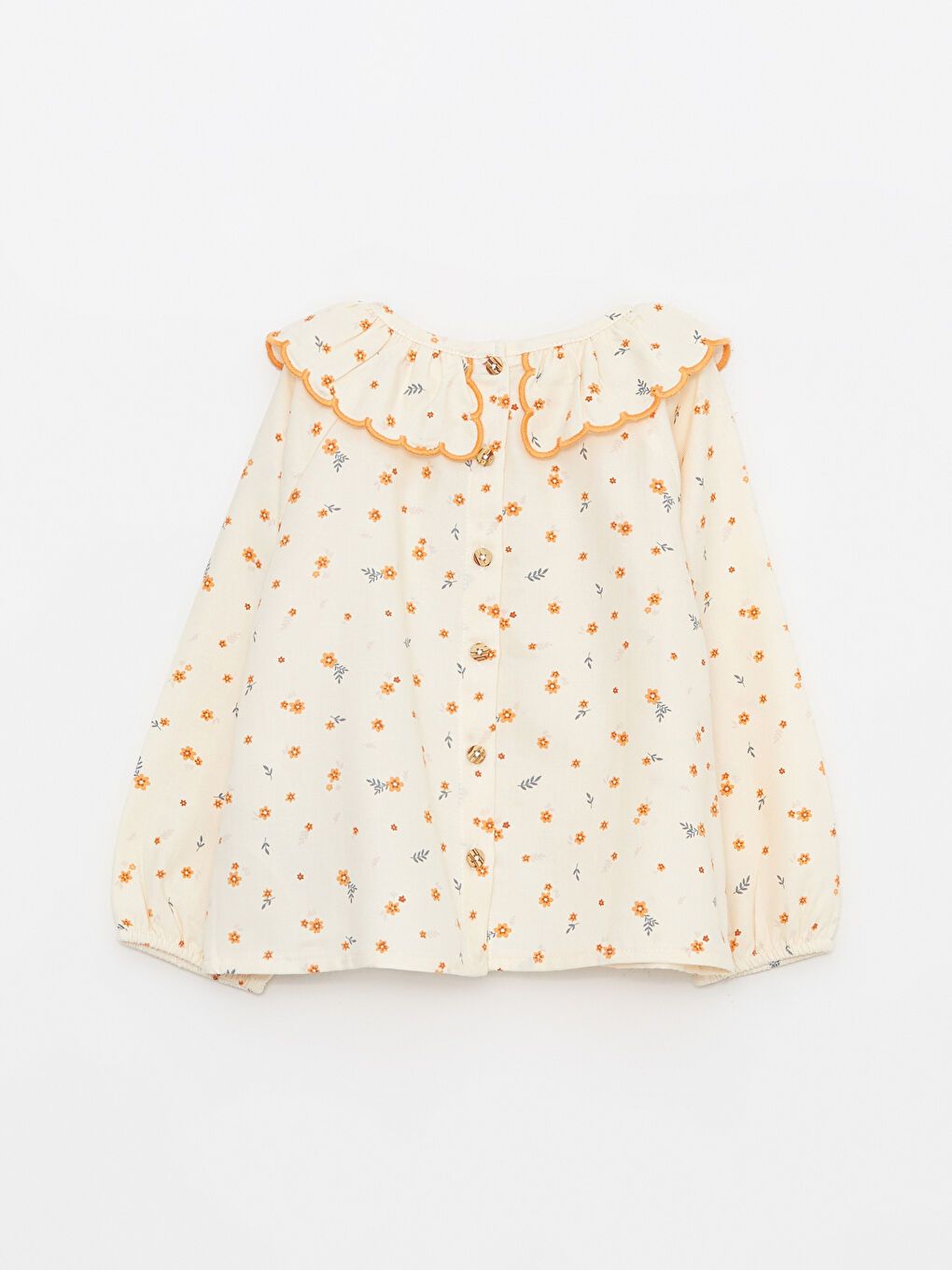 بلوزی کچانی ساوا بە یاخەی پیته‌ر پان و قۆڵ درێژ و چاپکراو-1