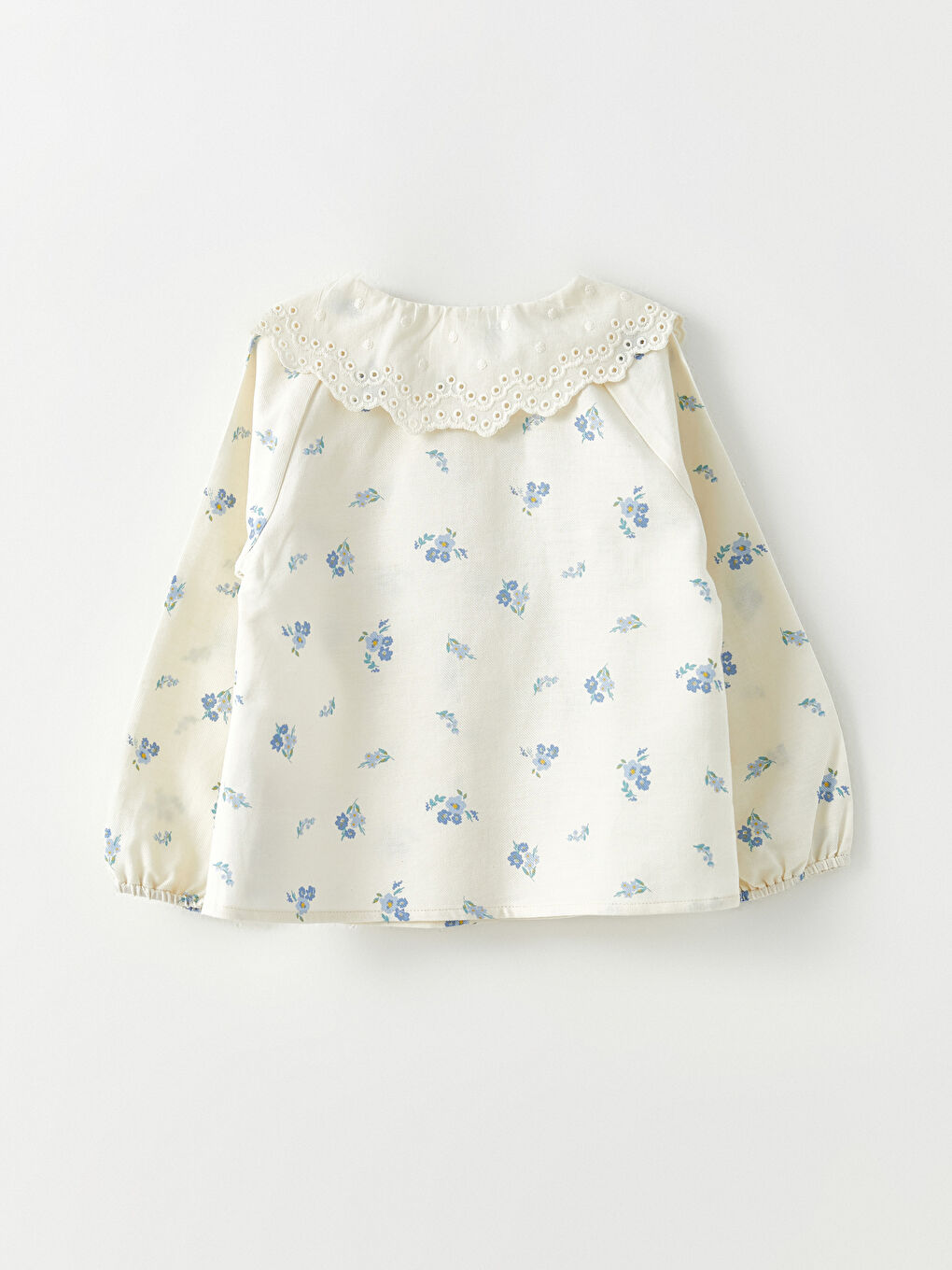 Bebe Collar Long Sleeve Patterned Baby Girl Shirt-2