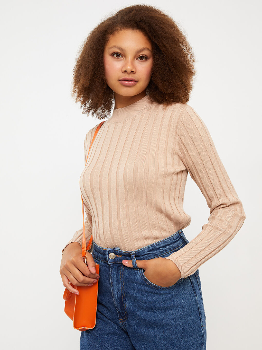 LCW Vision Halber Rollkragen Damen Strickpullover -W29536Z8-FNR
