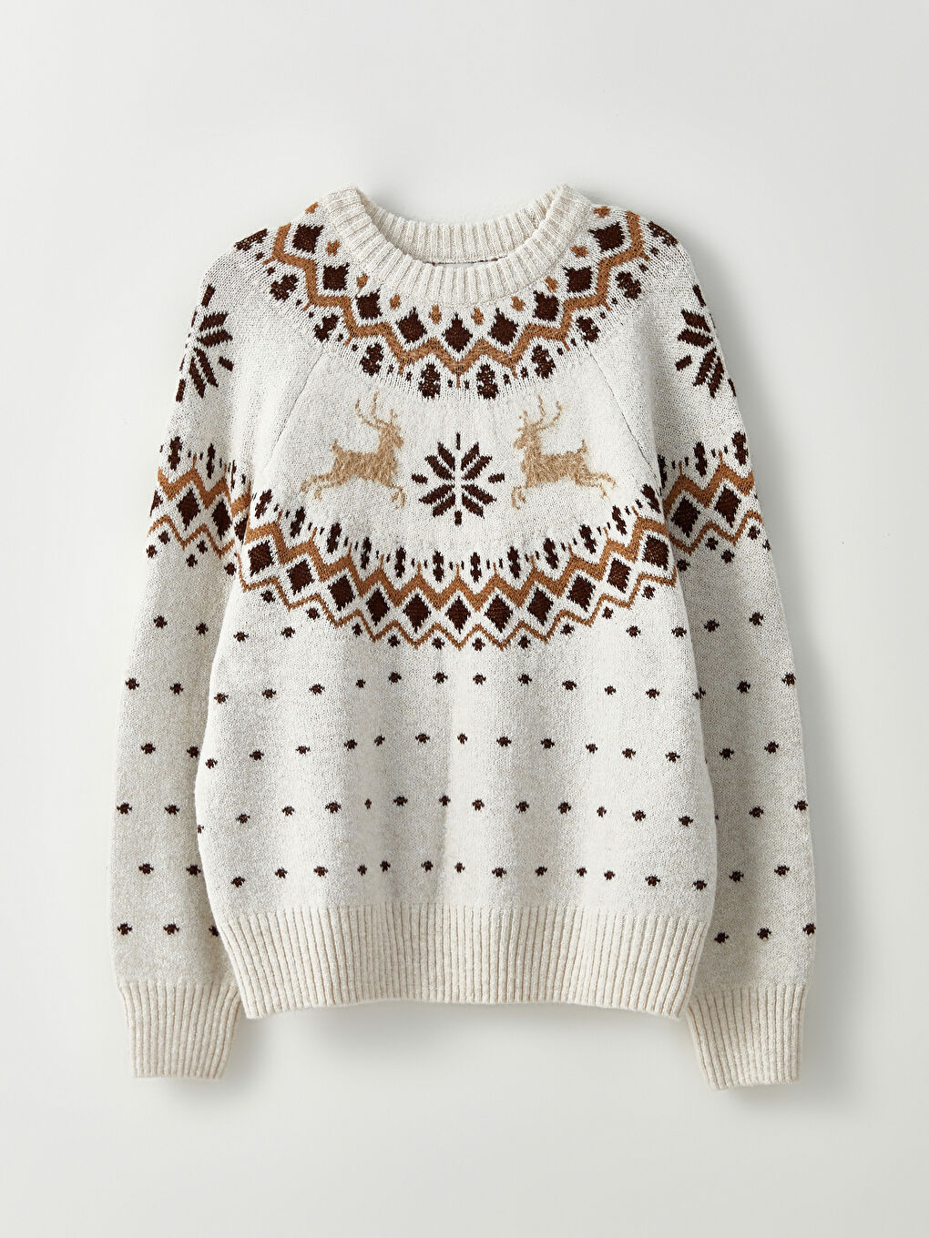 LCW Vision Rundhalsausschnitt Gemustert Langarm Damen Strickpullover -W29539Z8-R9J