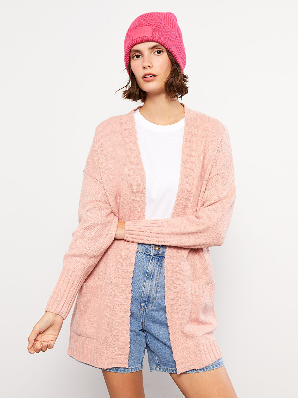 Shawl Collar Plain Long Sleeve Women's Knitwear Cardigan