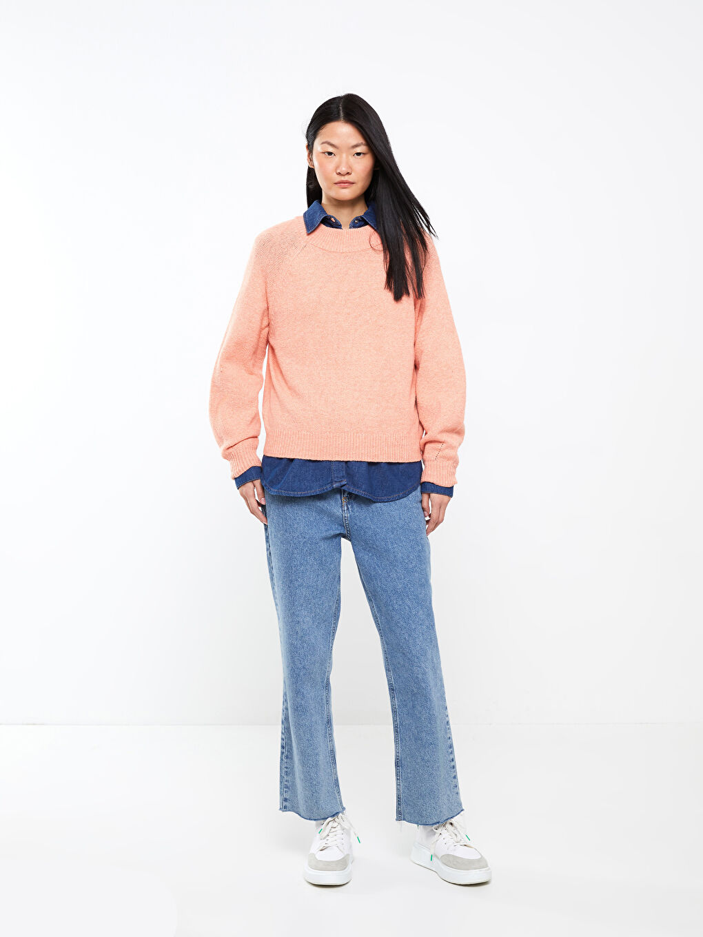 LC Waikiki Funnel Neck Women's Knit Sweater -W29543Z8-FJU