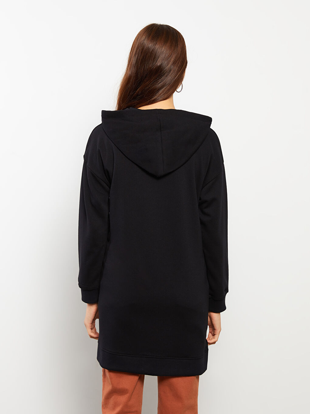 LCWAIKIKI Maternity Hooded Printed Long Sleeve Maternity Sweatshirt Tunic -W29546Z8-CVL