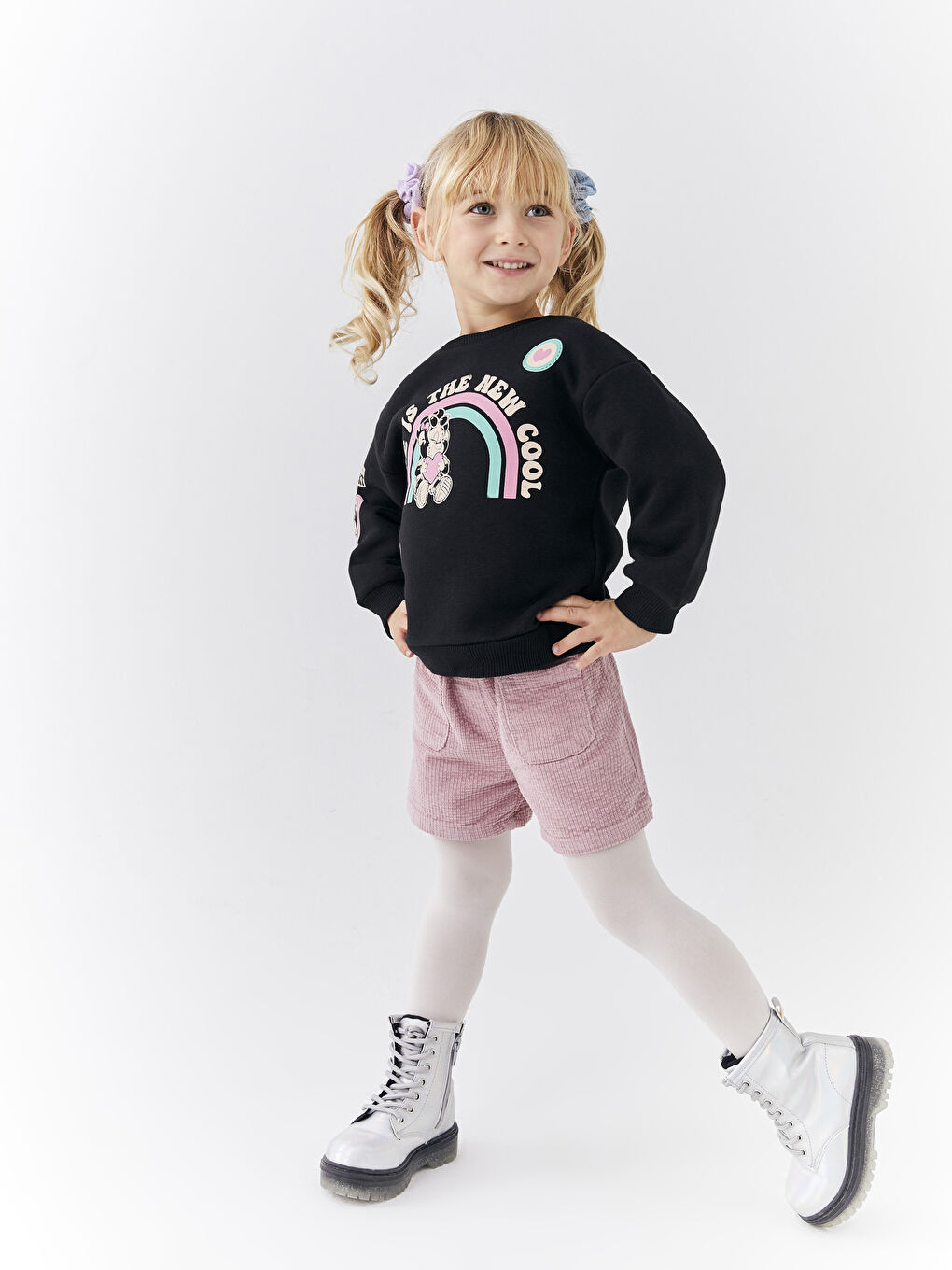 Shorts en Velours Basique à Taille Élastique et Collants Lot de 2-1